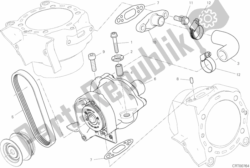 Tutte le parti per il Pompa Dell'acqua del Ducati Diavel Xdiavel S Brasil 1260 2019